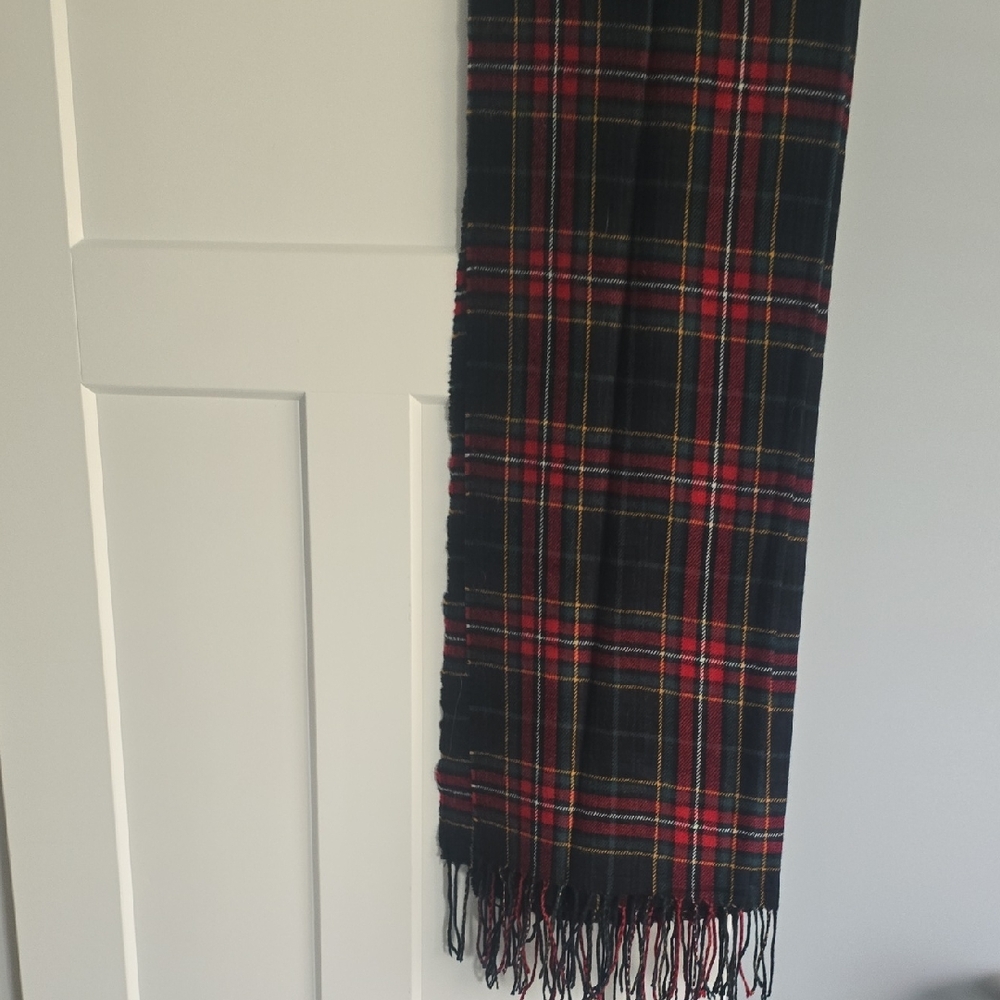 Banana Republic Red and Black Plaid Scarf